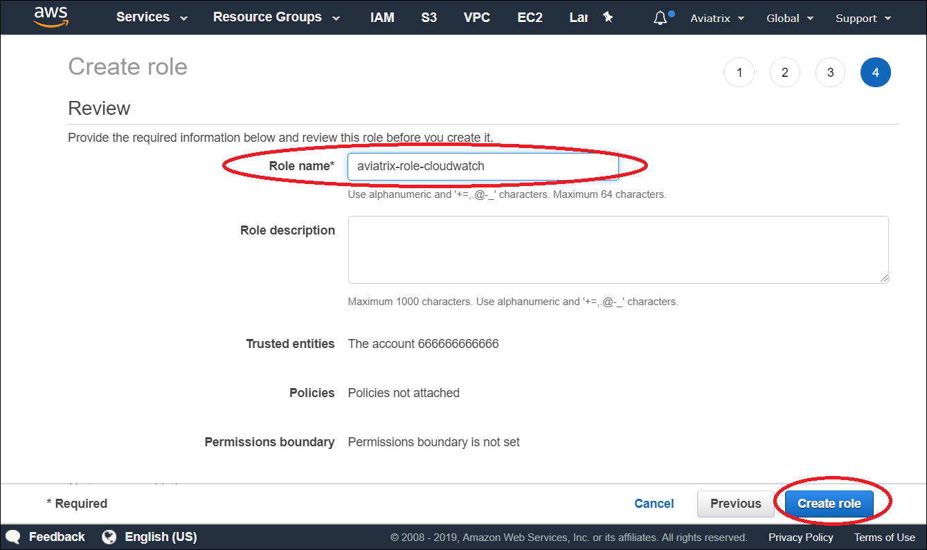 create cloudwatch role 03