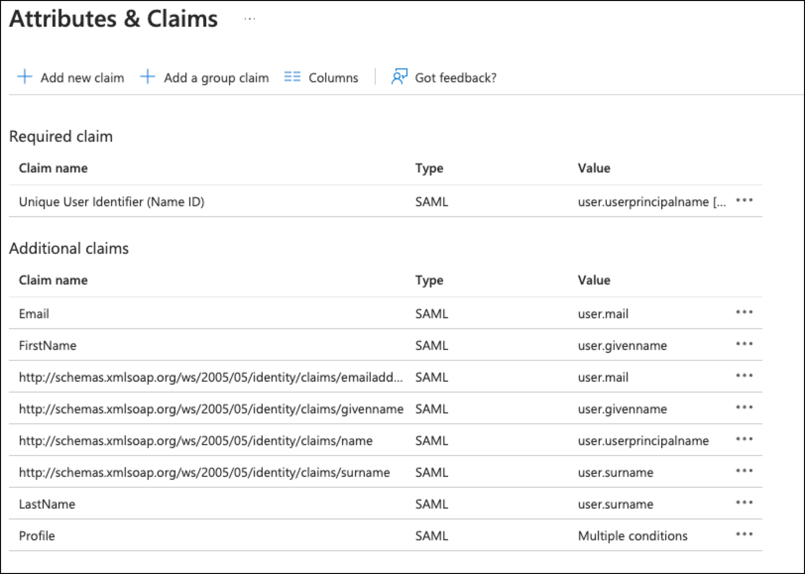 saml intraid config