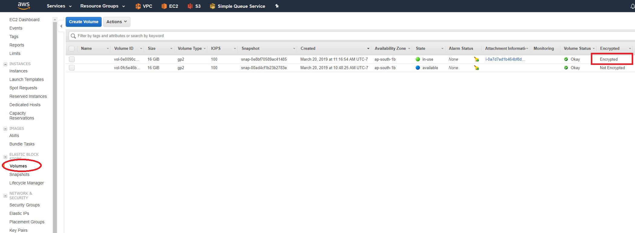 encrypt checkencryptresultonaws