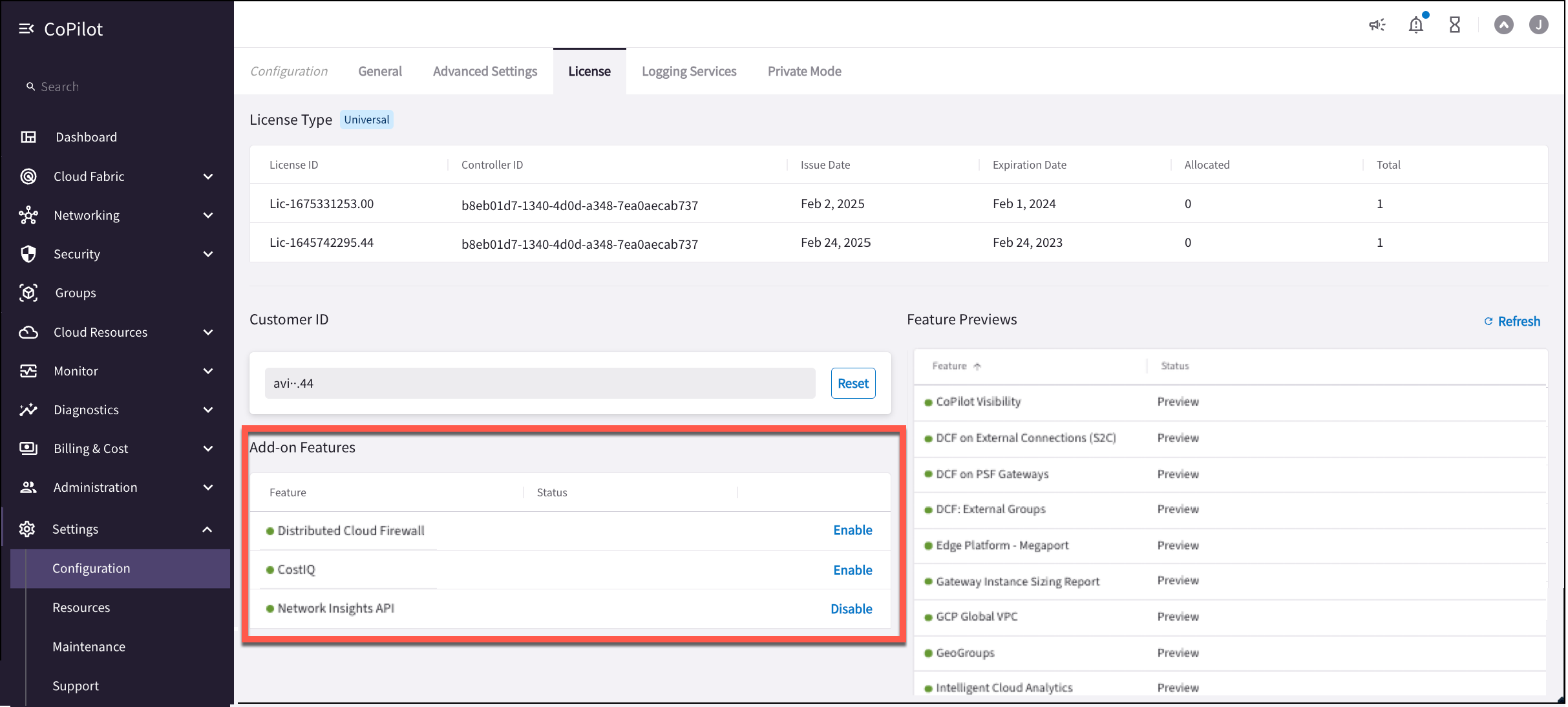 controller customer id field