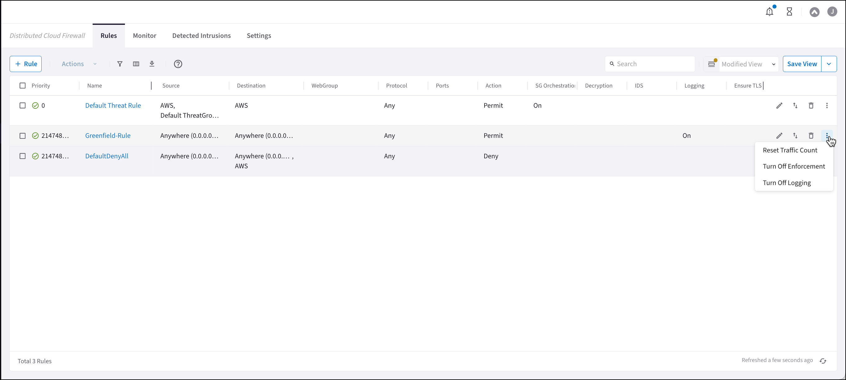 microseg policies