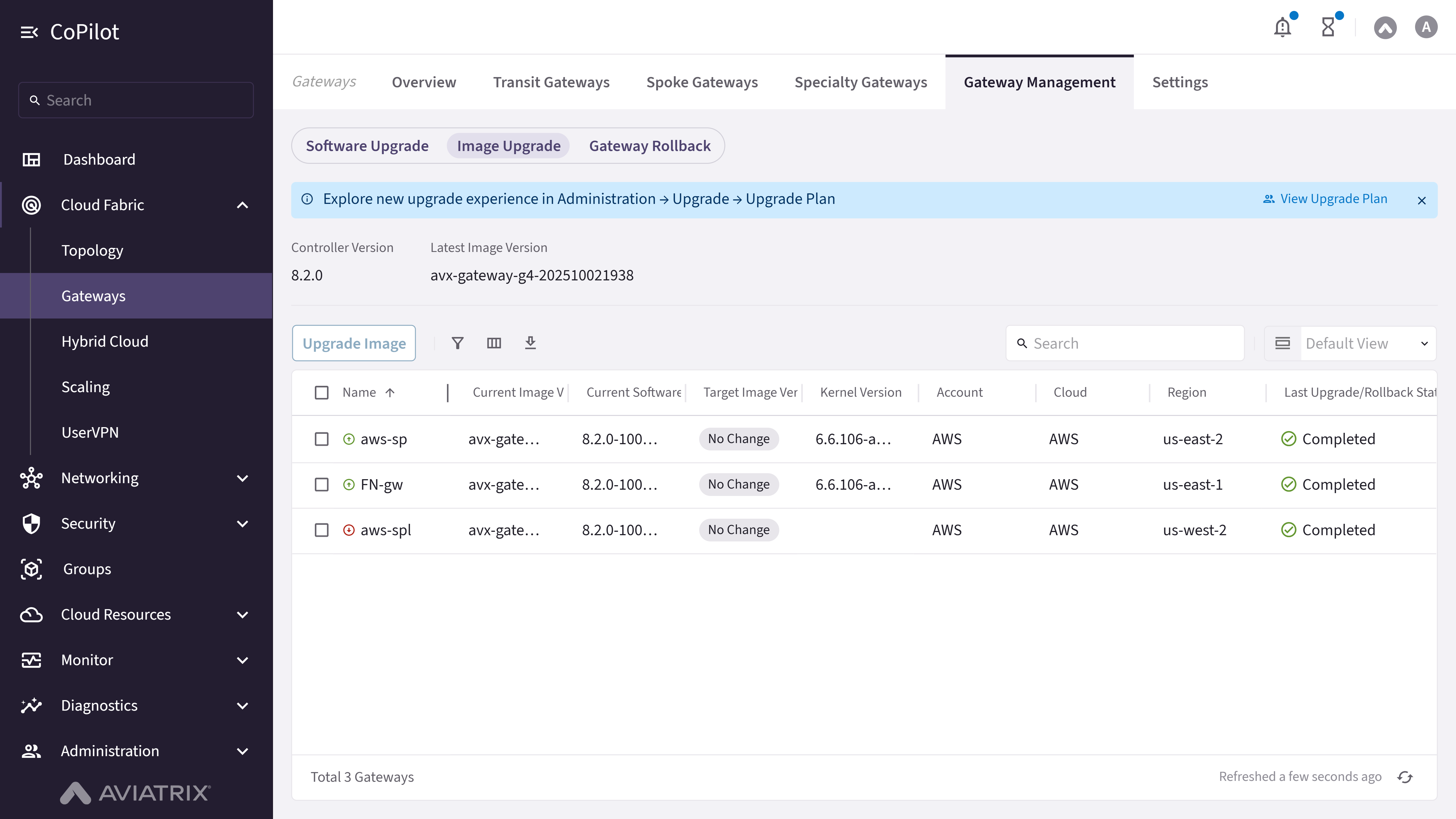 Gateway Management: Image Upgrade