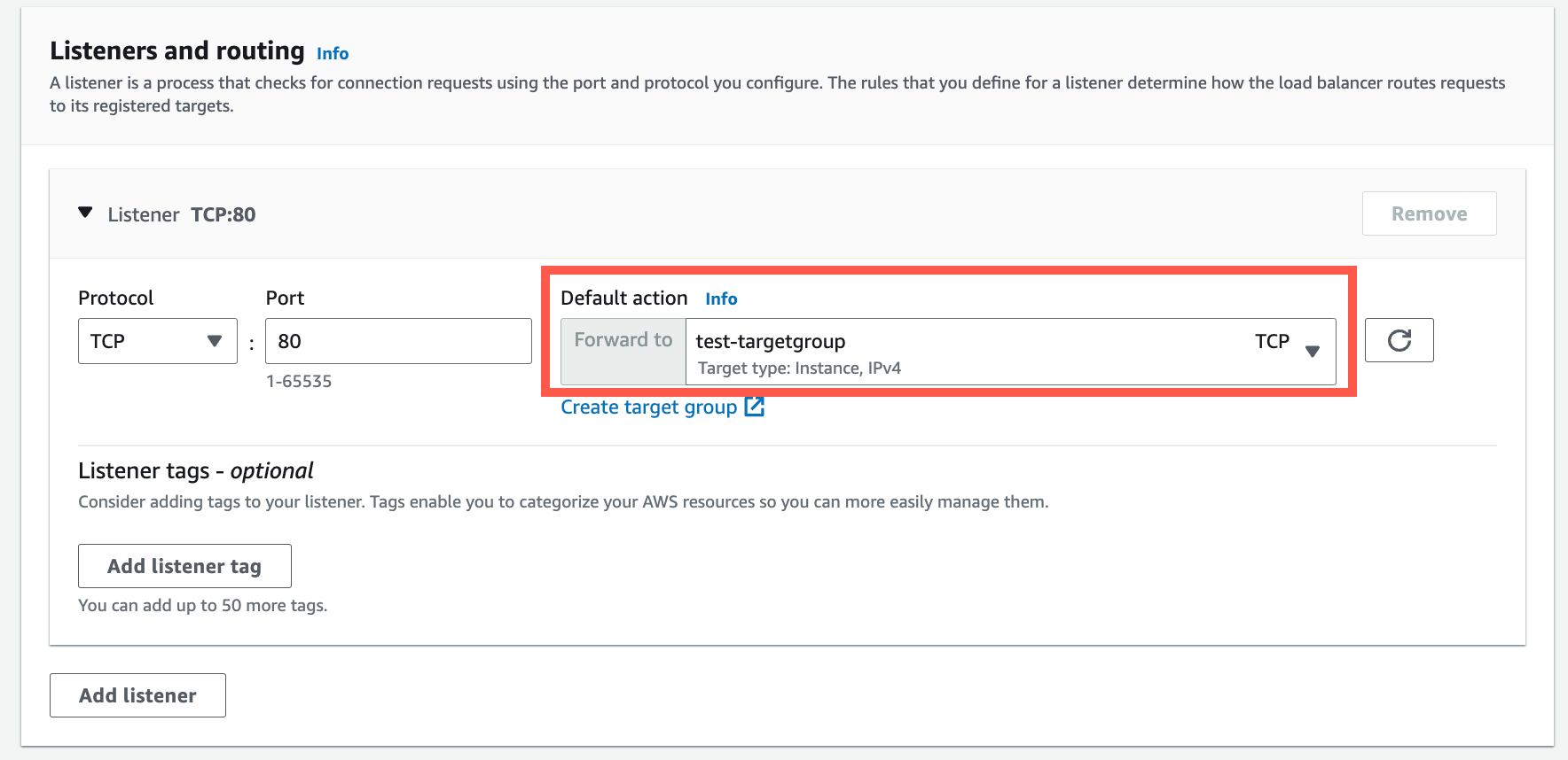 aws add targetgroup