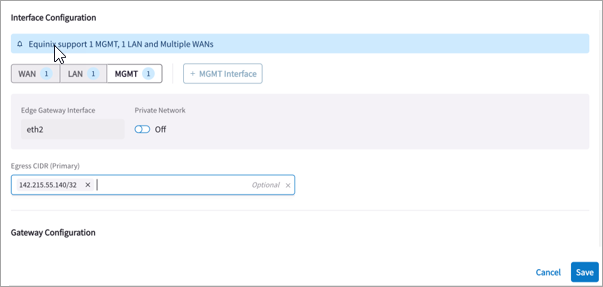 edge management egress ip