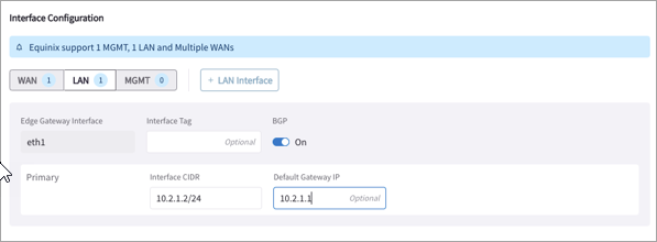 edge equinix lan interface