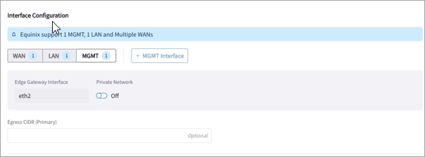 edge equinix mgmt interface