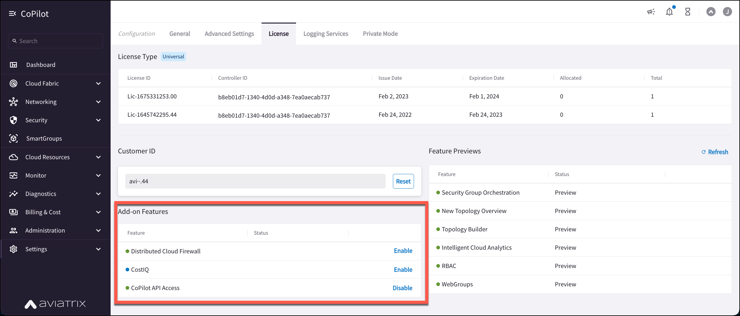 controller customer id field