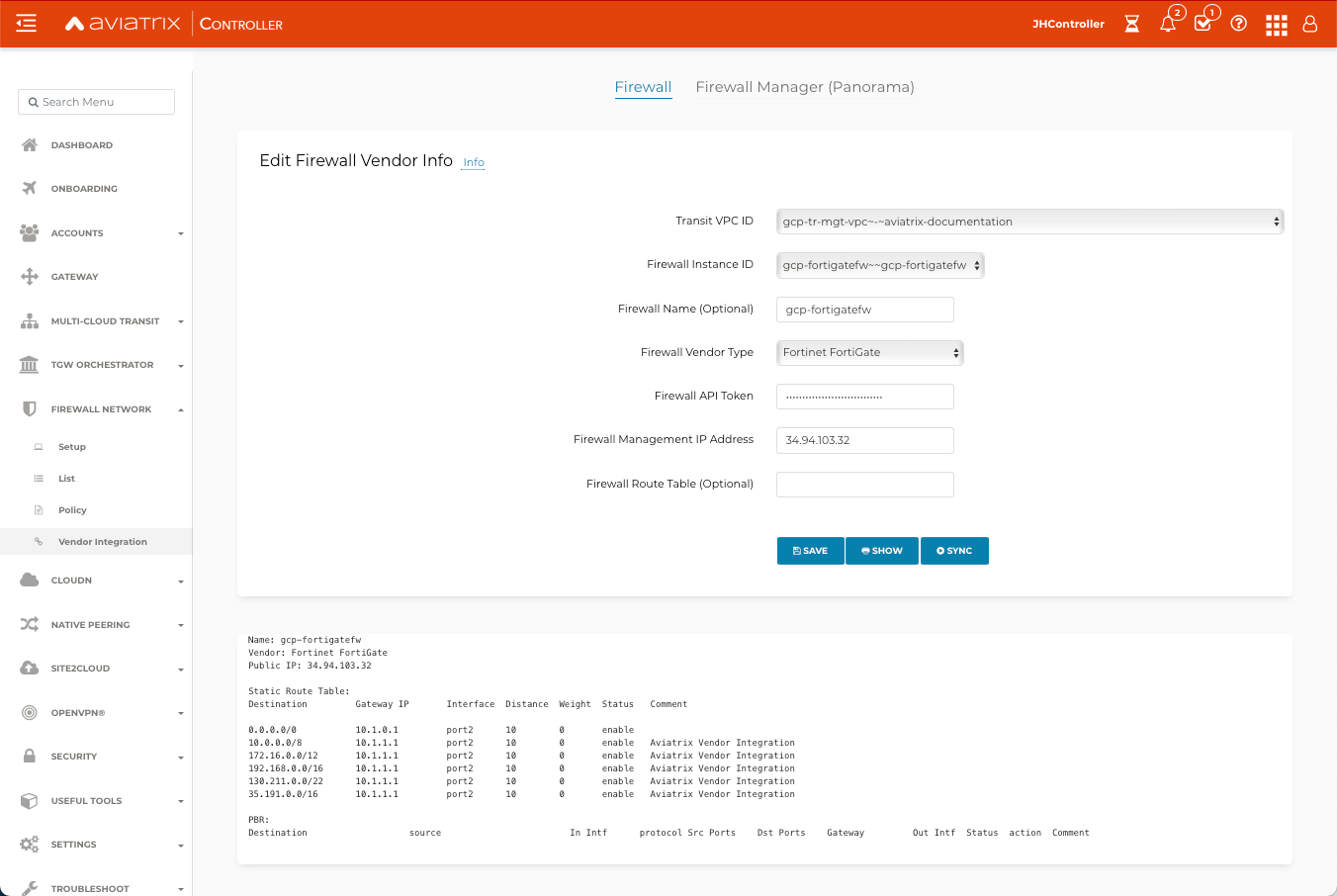 vendor integration fortgcp